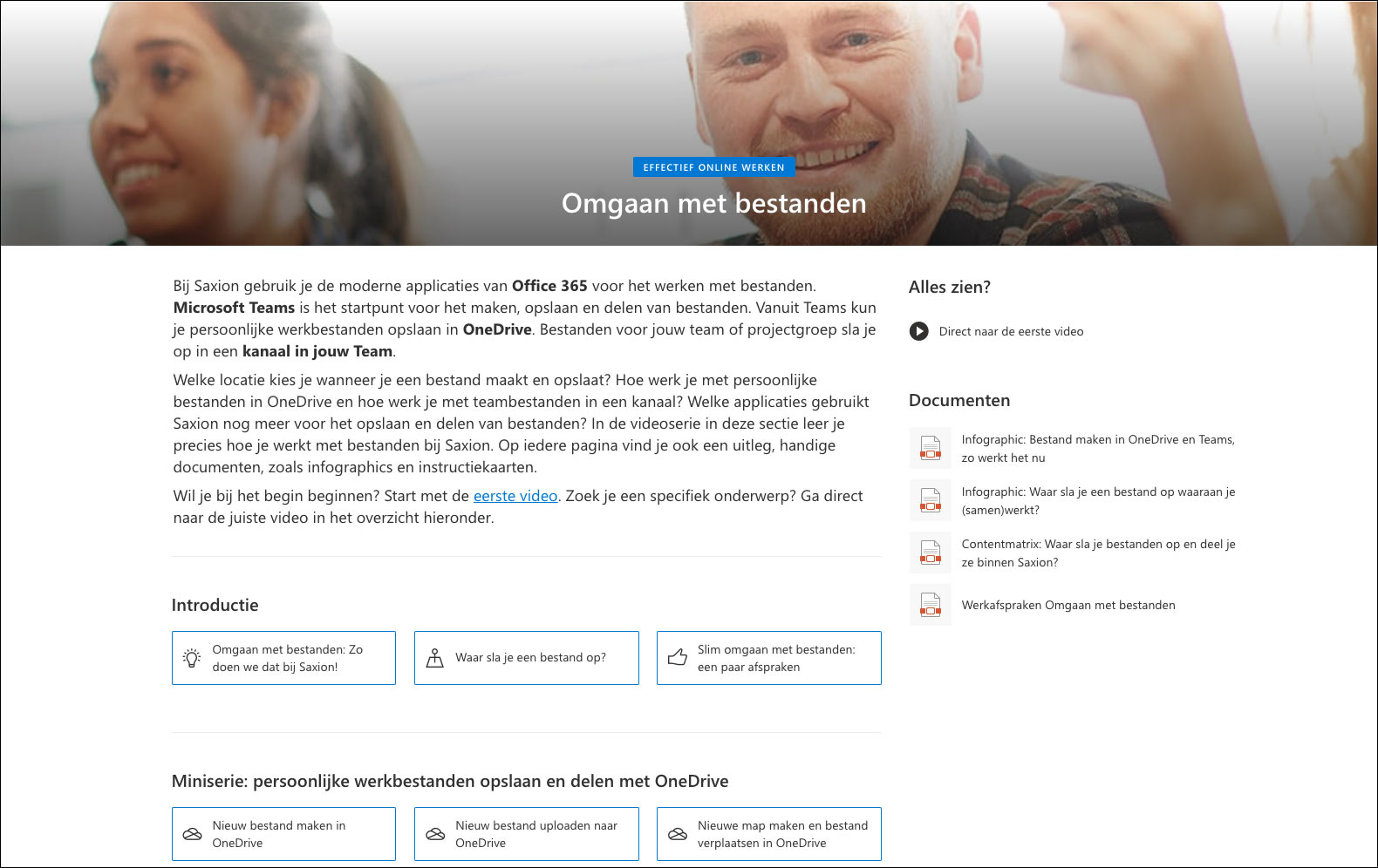 Omgaan met bestanden - SharePoint Communication Site